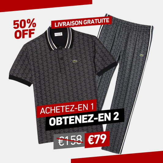 [Achetez-en 1, obtenez-en 2] Ensemble polo et pantalon de survêtement monogramme