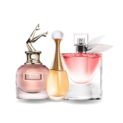Cofanetto con 3 Profumi: Jean Paul Gaultier SCANDAL, Dior J'ADORE & Lancôme LA VIE EST BELLE (Eau de Parfum)