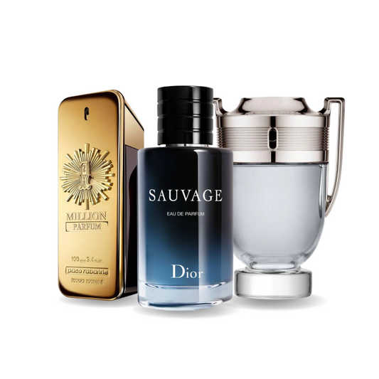 Cofanetto con 3 Fragranze: Paco Rabanne ONE MILLION, Dior SAUVAGE e Paco Rabanne INVICTUS - 100 ml