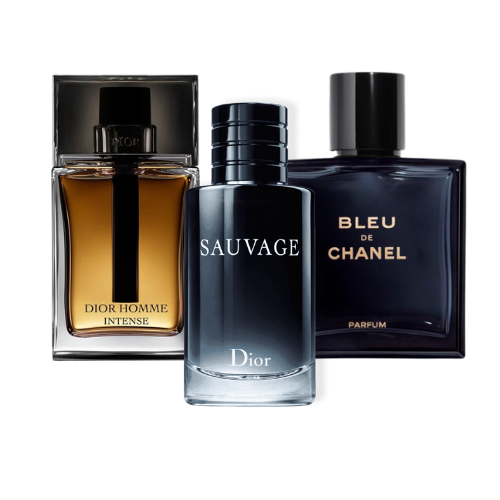 Cofanetto con 3 Profumi: Sauvage Dior, Bleu de Chanel & Dior Homme Intense 100 ml