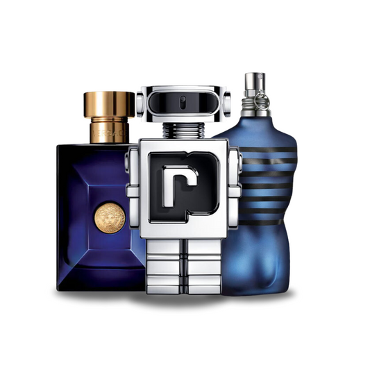 Cofanetto con 3 Profumi: Versace DYLAN BLUE, Paco Rabanne PHANTOM & Jean Paul Gaultier ULTRA MALE – 100 ml